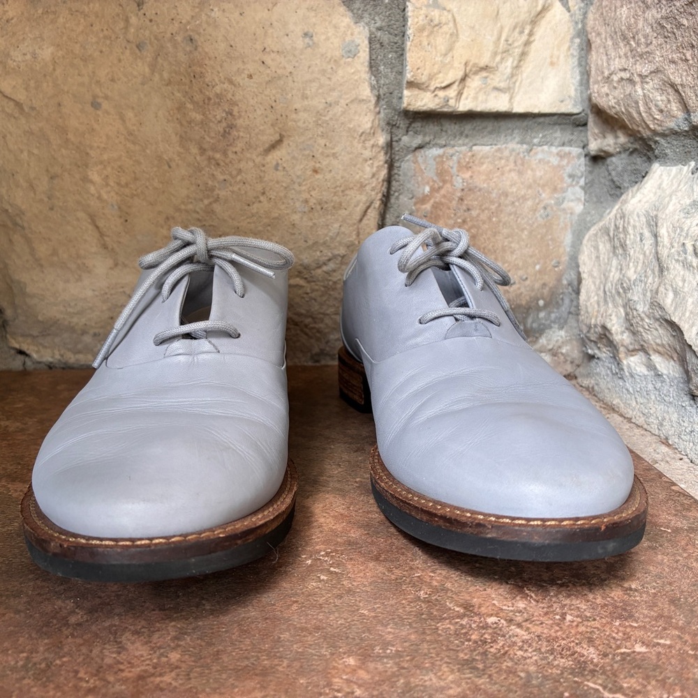 ECCO SARTORELLE GRAY/SILVER LEATHER TAILORED OXFORD EUR40. - Picture 5 of 14